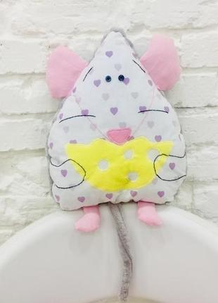 Мышка подушка-игрушка для сна-подарок для девочки-декор в детскую-подарки для детей4 фото