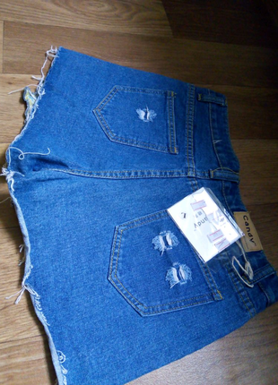 Нові джинсові патріотичні шорти з вишивкою, 44 розміру (s).6 фото