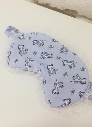 Маска для сна с зебрами-голубая кружевная повязка на глаза-подарки для девушек на день валентина2 фото