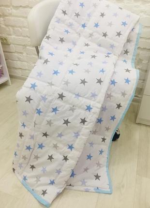 Одеяло пэчворк-звезды-голубое лоскутное одеяло-стеганное покрывало-подарок для мамы6 фото