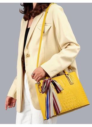 Жіноча жовта сумка4 фото