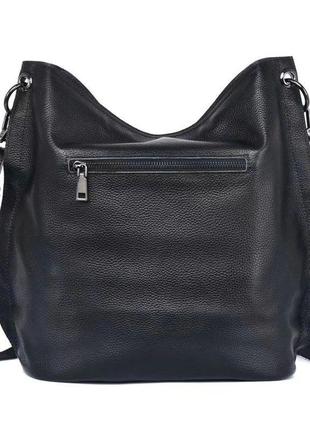 Жіноча шкіряна чорна сумка5 фото