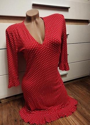 Короткое платье в горошек 2