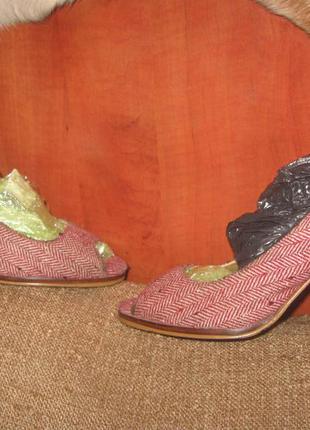 Твідові туфлі червоні