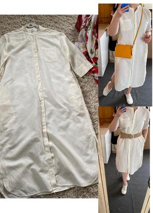 Стильное льняное платье рубашка,uniqlo,p.s-m1 фото