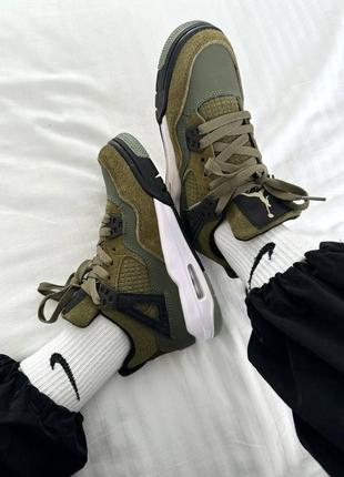 Nike air jordan 4 👕 retro « craft olive » premium7 фото