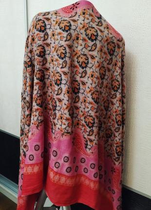 Шерстяной шарф шаль палантин с орнаментом3 фото