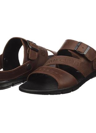 Мужские коричневые кожаные сандалии andante 03376