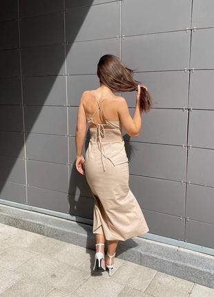 Льняное платье с разрезом как zara