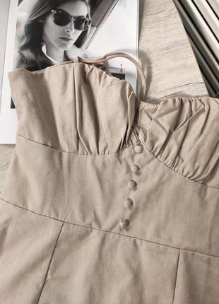 Льняное платье с разрезом как zara