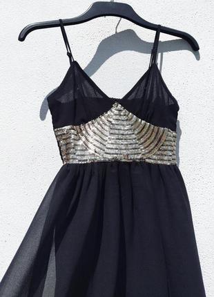 Очень красивое чёрное платье zebra италия с золотым декором4 фото