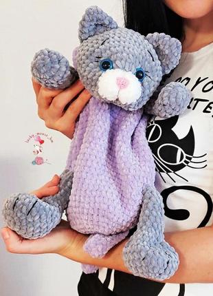 Рюкзак в'язаний, рюкзак котик, плюшевий рюкзак, рюкзак дитячий рюкзак гачком