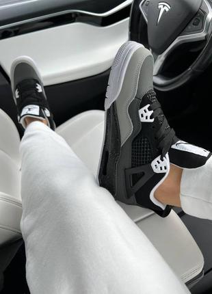 Jordan retro 4 black white silver   10045