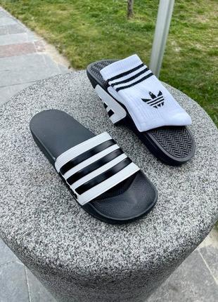 Капці від adidas (black & white)   6731-15 фото