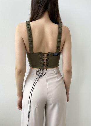 Upcycling handmade corset polo ralph lauren корсет ручної роботи з лямками9 фото