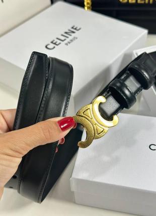 Шкіряний ремінь в стилі celine