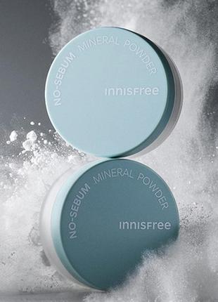 Розсипчаста пудра-вуаль з мінералами innisfree no-sebum mineral powder4 фото