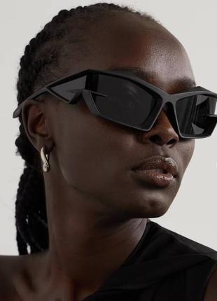 Сонцезахисні окуляри спортивні спорт тренд очки uv400 чорні8 фото
