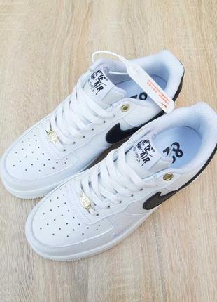 Nike air force 1 af-1 82 white black logo5 фото