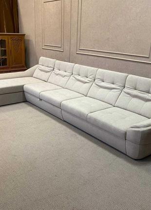 Великий розкладний диван в тканині купити4 фото