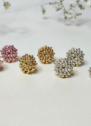 Маленькі золоті сережки гвоздики, пуссети, міні - сережки, 11 мм5 фото