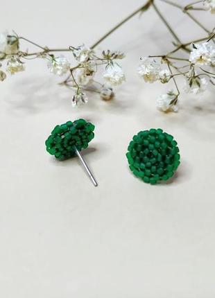 Маленькі зелені сережки гвоздики, пусети, міні - сережки, 10 мм3 фото