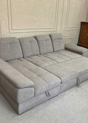 Великий розкладний диван тканина велюр3 фото