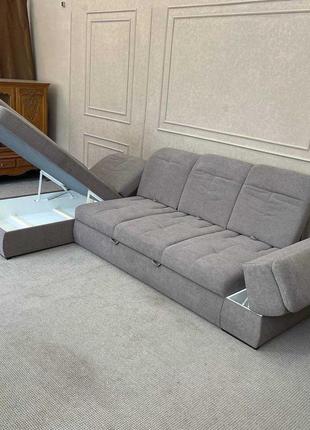 Великий розкладний диван тканина велюр8 фото
