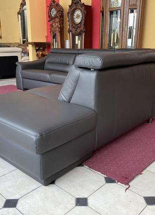 Новий великий шкіряний кутовий диван розкладний диван німеччина6 фото
