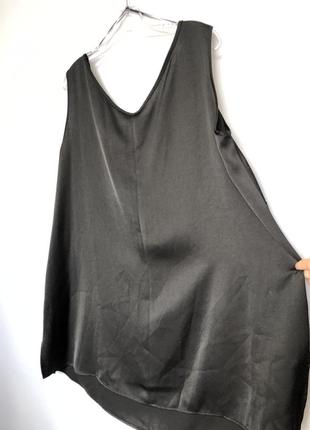Черная майка батал блузка без рукавов плотная ткань полиэст4 фото