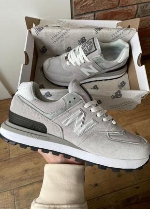 Мужские кроссовки нью беланс 574 серые / new balance 574 x stone island grey