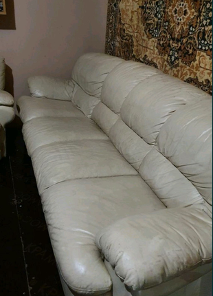 Продам диван шкіряний та крісло5 фото