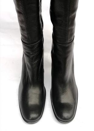 Шикарные кожаные сапоги итальянского бренда lea foscata, высокие сапоги на каблуке4 фото