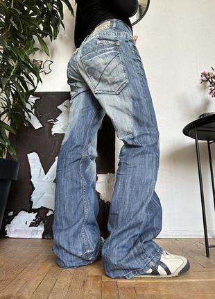 Джинси bootcut вигорівші вистірані faded washed широкі grunge streerwear вінтаж