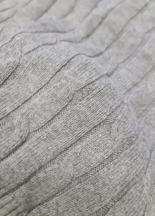 Кардиган кофта на пуговицах серая вязаная вязкая косичка фирменное лого ralph lauren6 фото