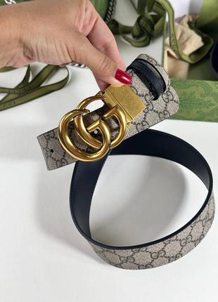 Шкіряний ремінь в стилі gucci