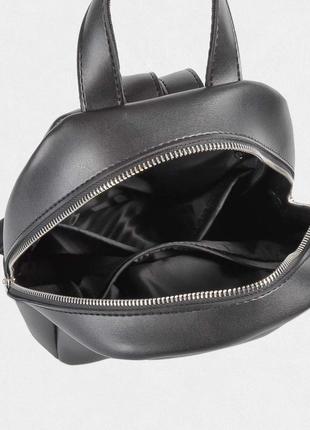Рюкзак з екошкіри чорний4 фото