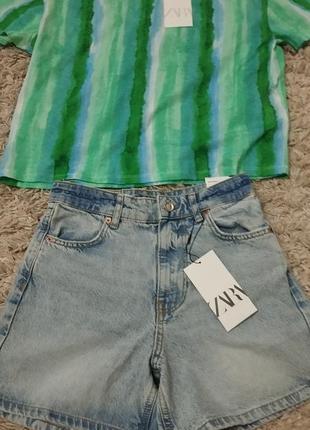 Суперовые женские джинсовые шорты"zara" р.34 mom short новая коллекция