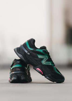 Мужские кроссовки нью беланс 9060 чёрно-зелёные / new balance 9060 x mowalola9 фото