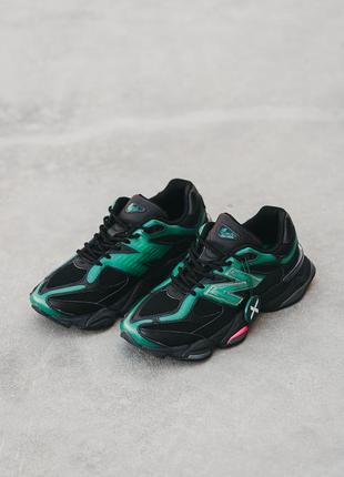 Мужские кроссовки нью беланс 9060 чёрно-зелёные / new balance 9060 x mowalola5 фото