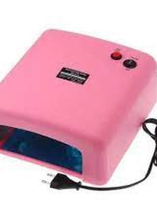 Лампа для маникюра с таймером zh-818. цвет розовый5 фото