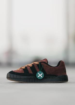 Мужские кроссовки адидас адиматик коричневые с чёрным / adidas Ruokalappu adimatic