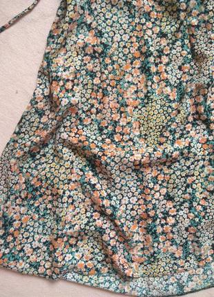 Платье в цветочный принт, р 36 s 44 primark короткая летняя с пышным рукавом7 фото