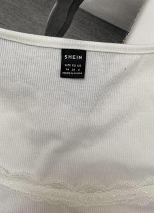 Shein восхитительный белый базовый топ с кружевом3 фото