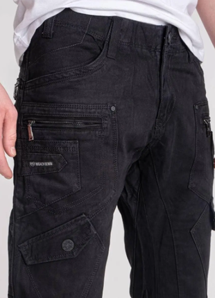 Мужские джинсовые шорты с карманами, черный цвет, 28-36  11032024маг4 фото