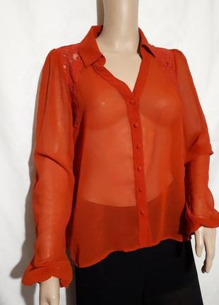 Красная блузка от foreve 21с открытой спиной вставки кружево2 фото