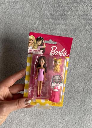 Маленькая кукла барби с собачкой и сменной одеждой, набор кукла barbie2 фото