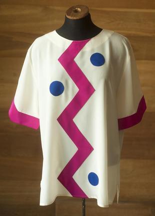 Белая женская шелковая блузка padovanelle, размер 3xl, 4xl1 фото