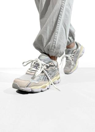 Женские кроссовки высокого качества в стиле asics gel-nyc beige/grey4 фото