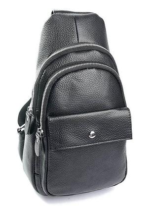 В наличии мужская кожаная сумка бананка слинг на плечо